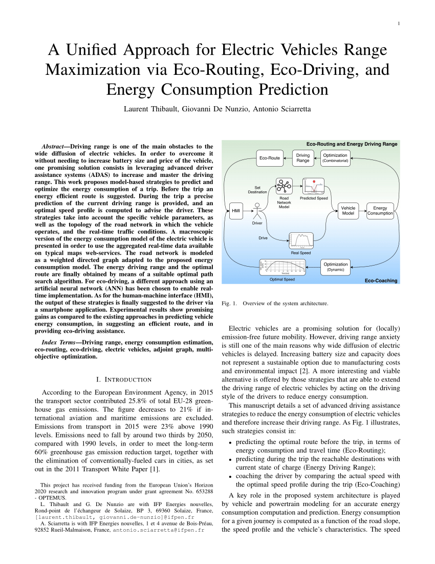 (PDF) A Unified Approach for Electric Vehicles Range Maximization via