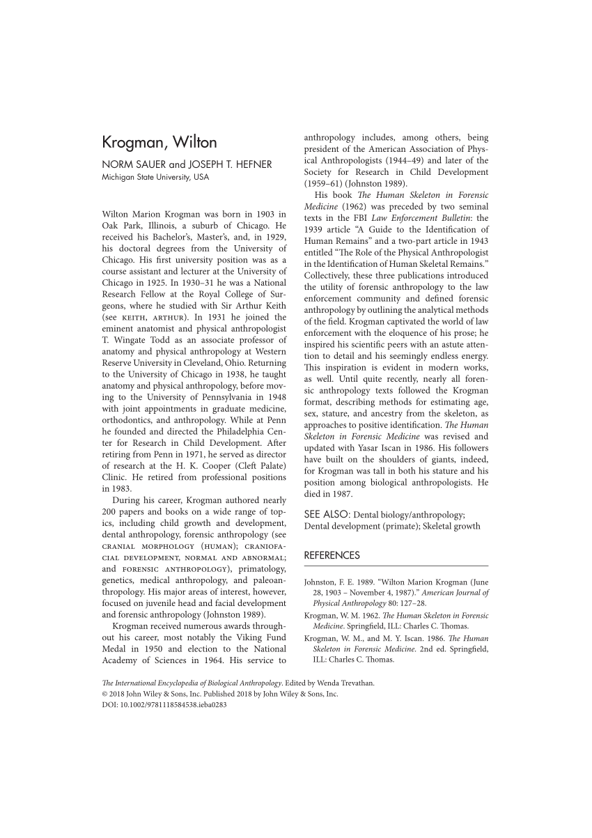 Pdf Krogman Wilton