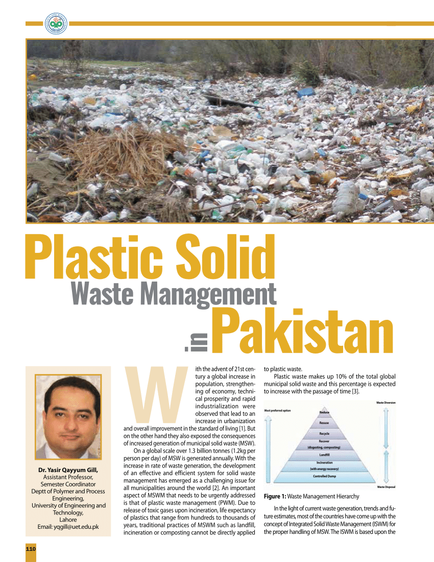 PDF) Plastic Solid Waste Management in Pakistan - PAKPLAS Magazine-2018