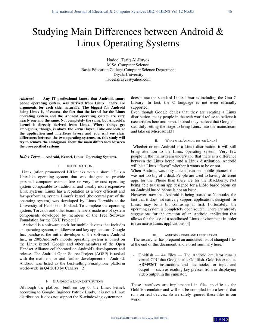 research paper on linux operating system