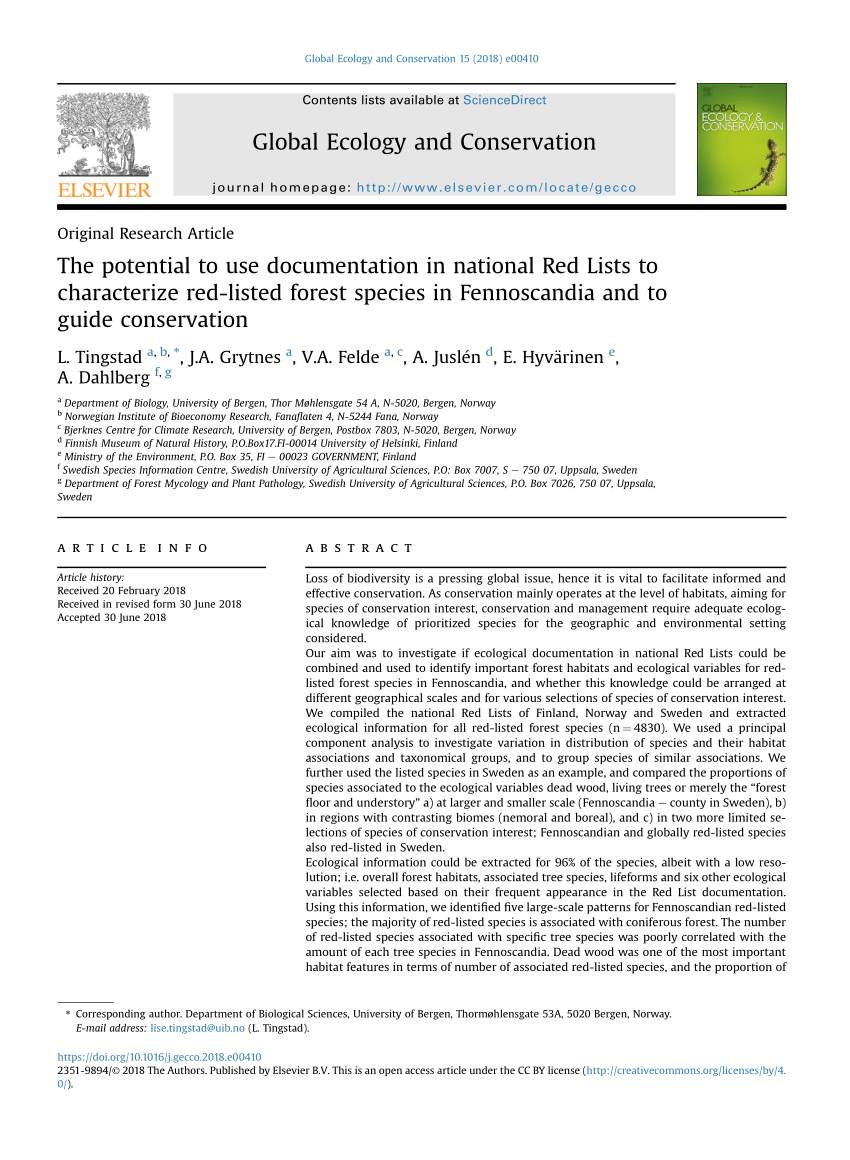 (PDF) The influence of spatial scales on Red List