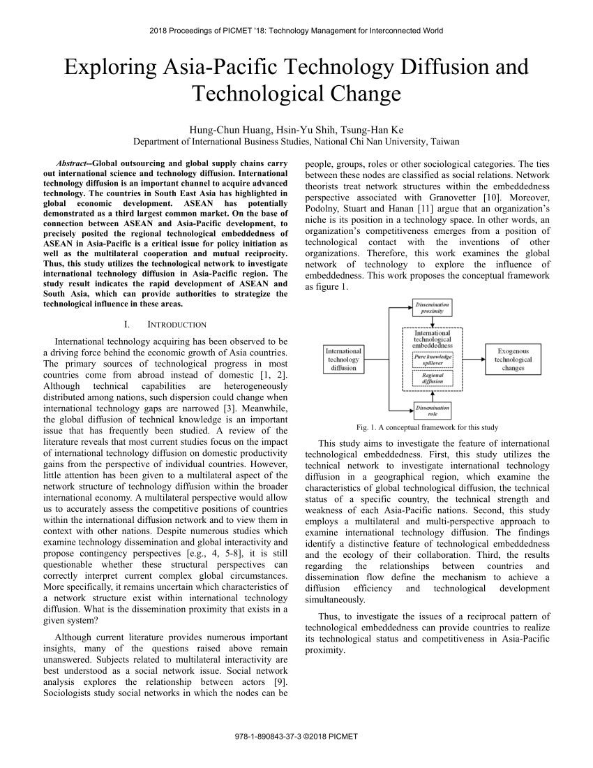 Pdf Exploring Asia Pacific Technology Diffusion And Technological Change