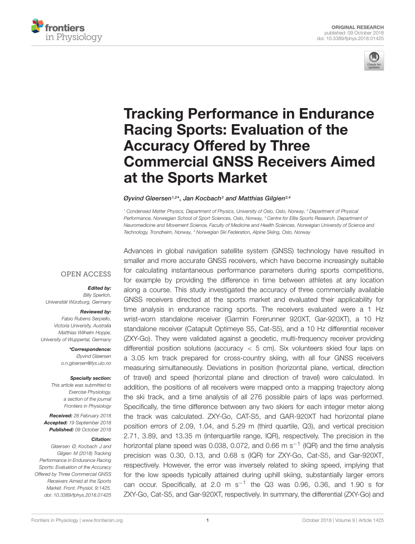 PDF) Tracking Performance in Endurance Racing Sports: Evaluation ...