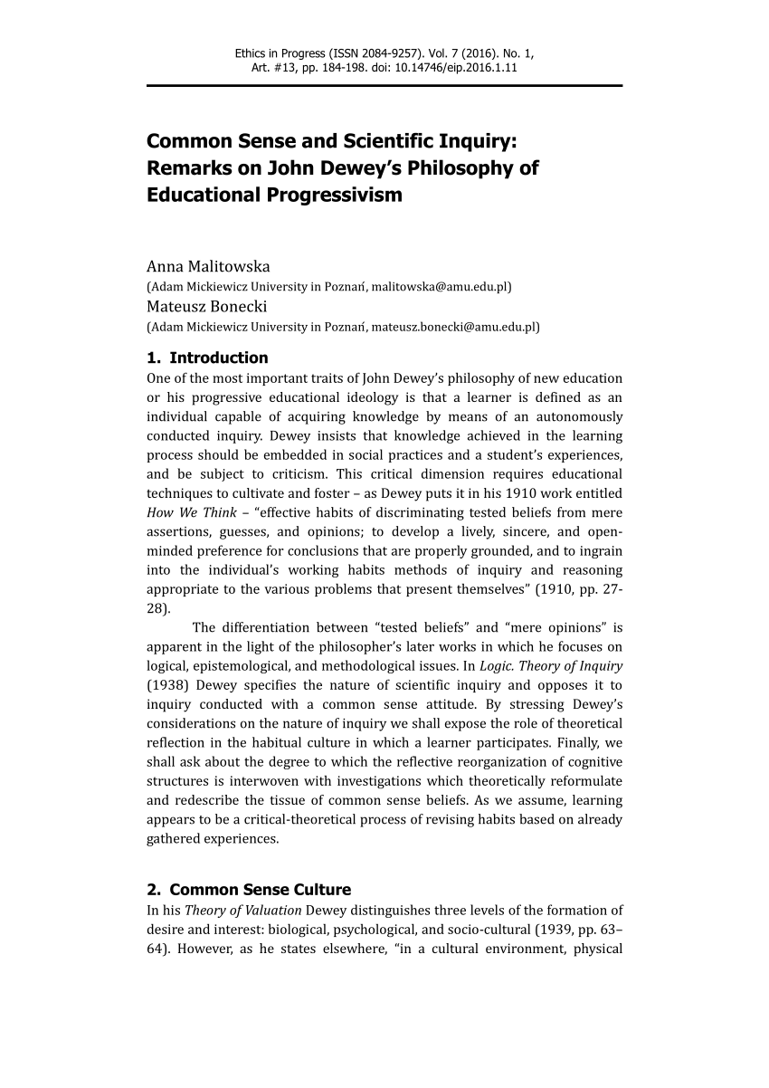 essay on progressivism in education