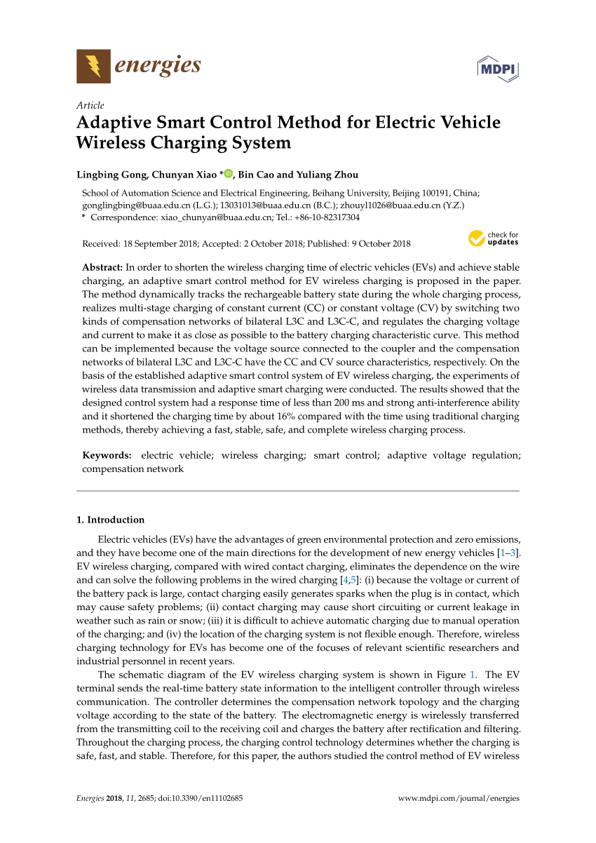 (PDF) Adaptive Smart Control Method for Electric Vehicle Wireless
