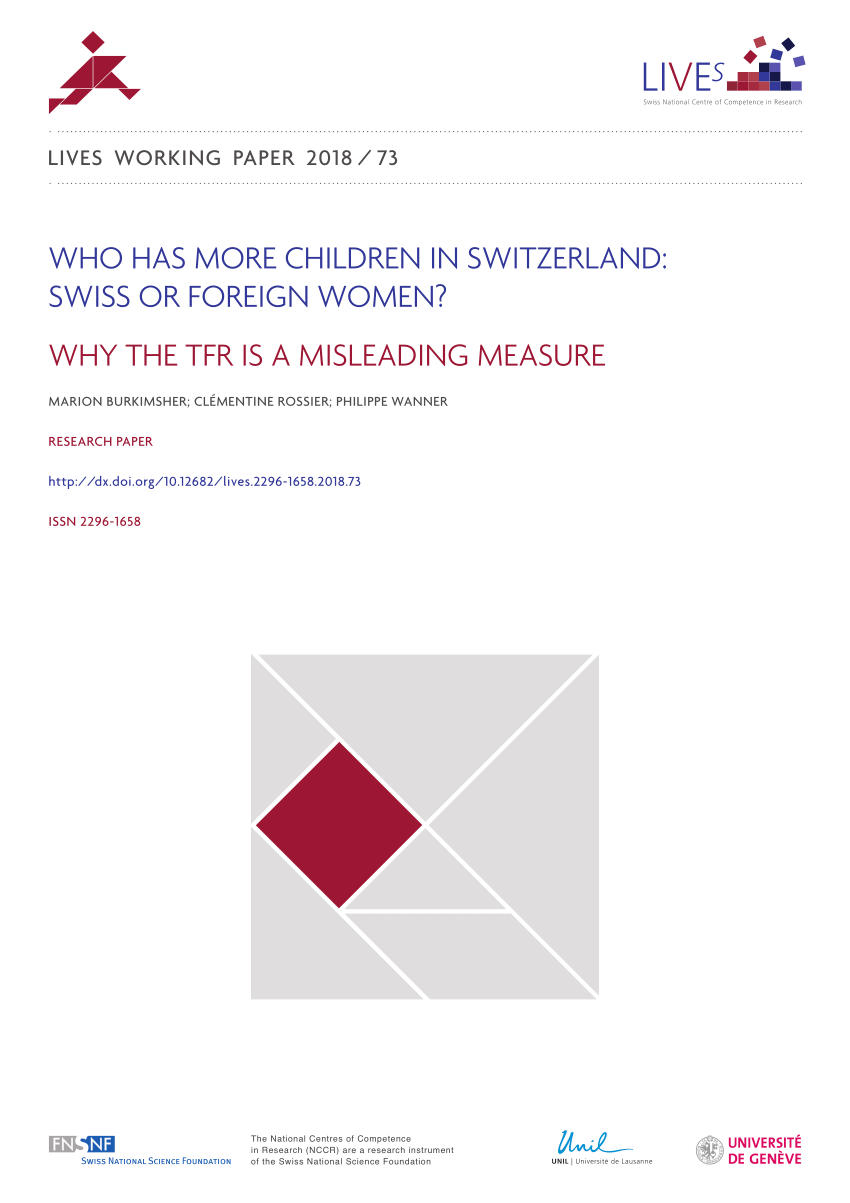 PDF) Who Has More Children in Switzerland Swiss Or Foreign Women?