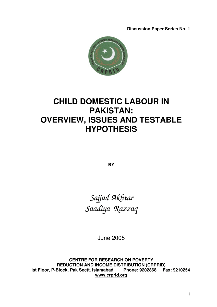 literature review of child labour in pakistan
