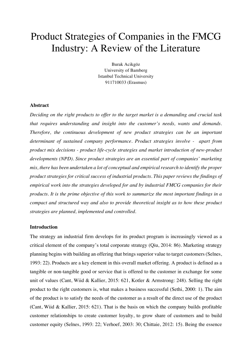 fmcg case study pdf