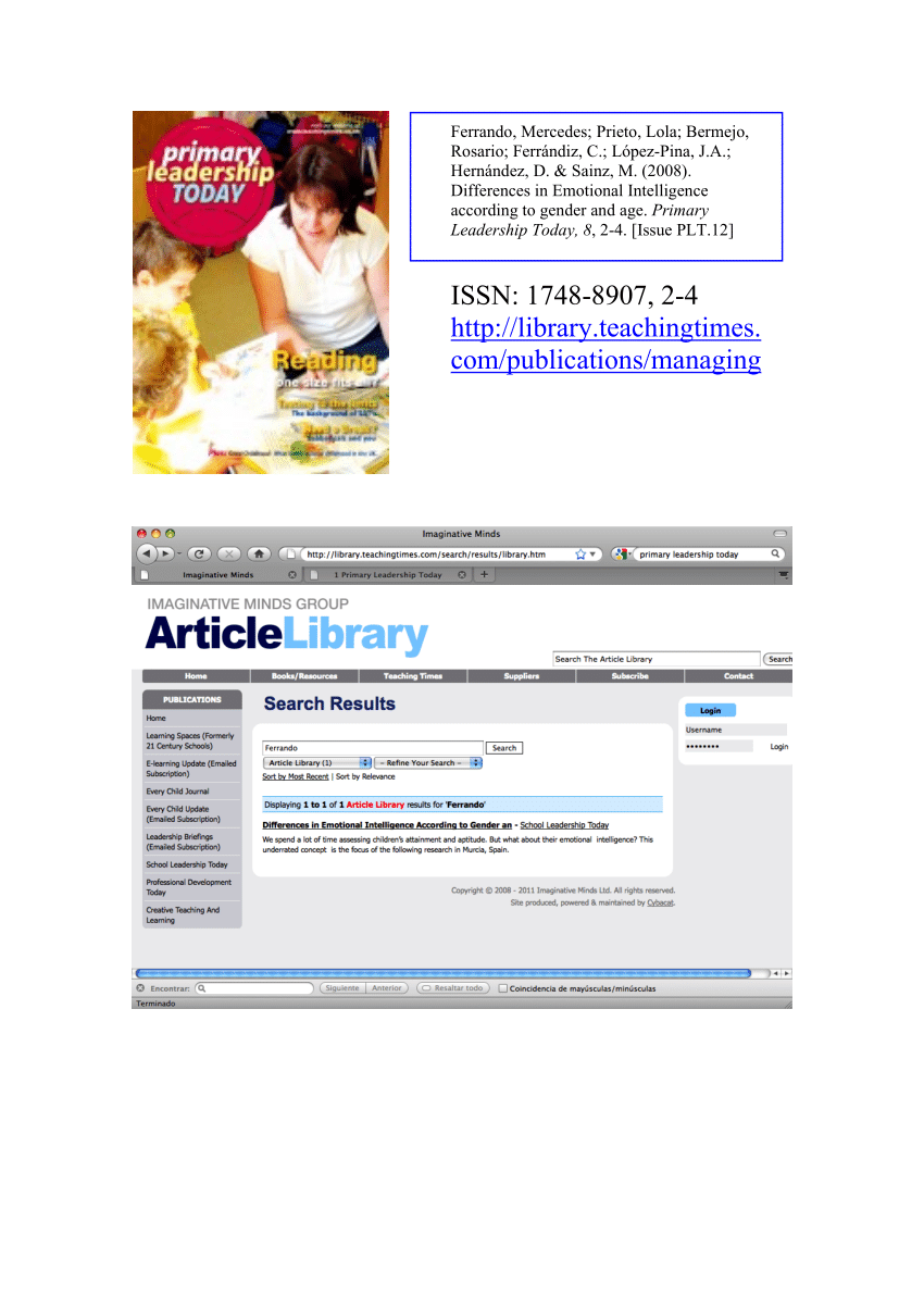 Pdf Differences In Emotional Intelligence According To Gender And Age 9047