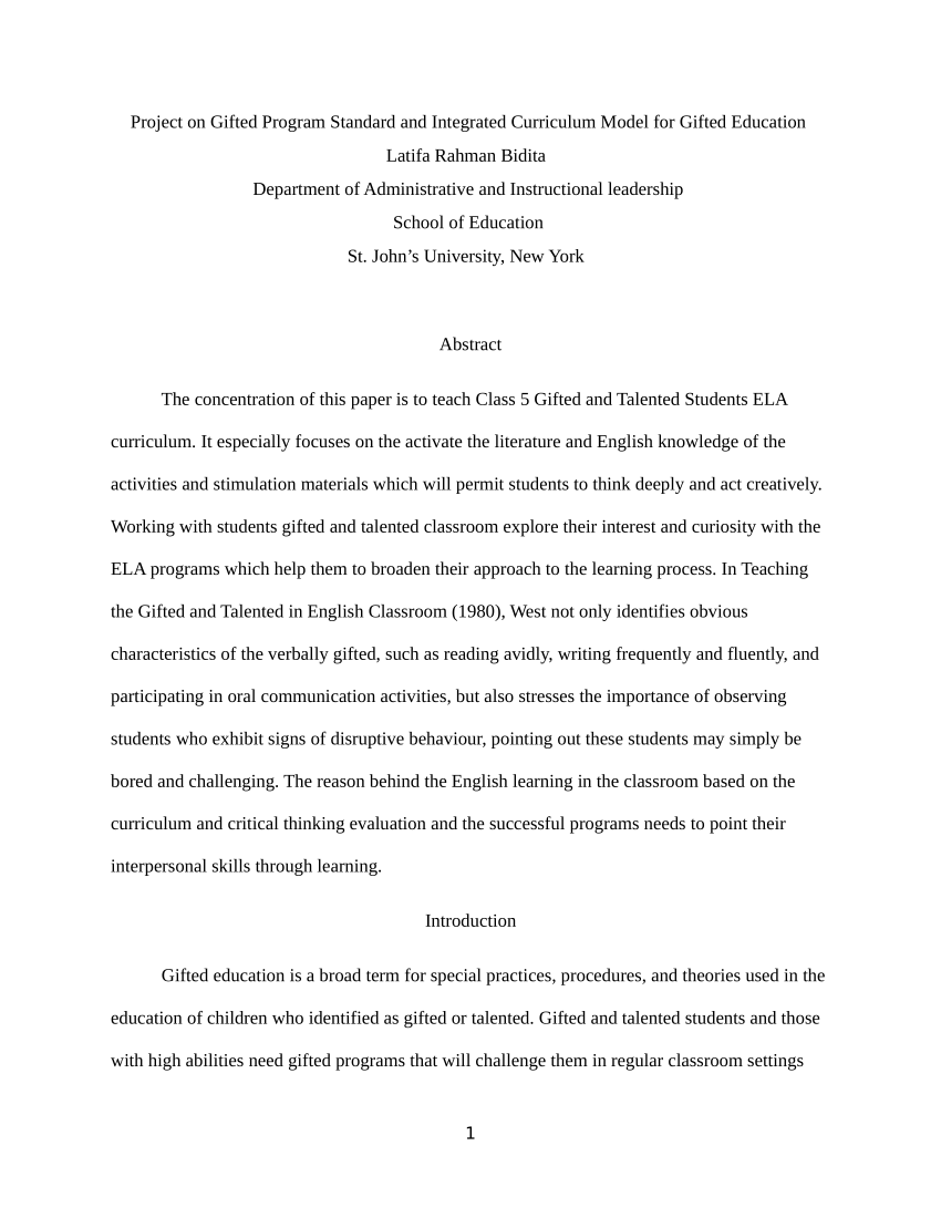 research paper on gifted and talented students