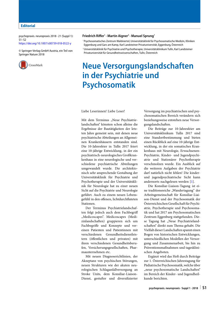 PDF Neue Versorgungslandschaften in der Psychiatrie und Psychosomatik