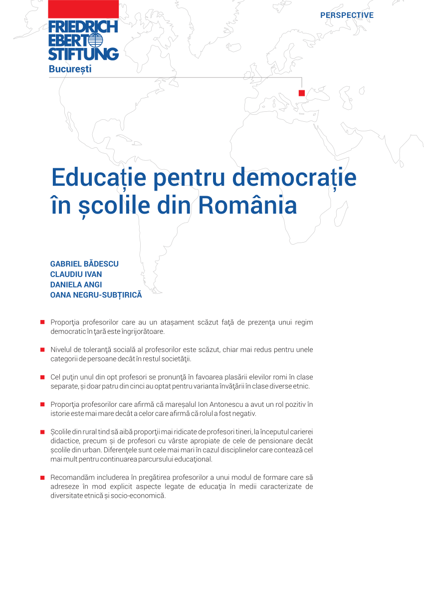 Pdf Educație Pentru Democrație In școlile Din Romania