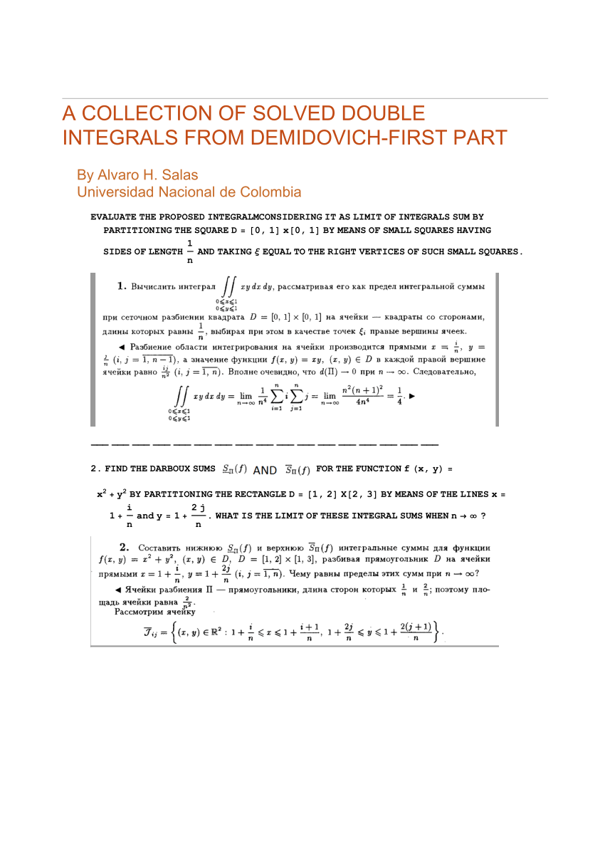 double integrals solved problems pdf