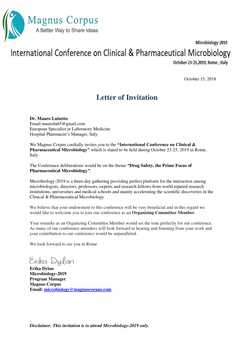 (PDF) Letter of Invitation Luisetto m Invitation Letter International