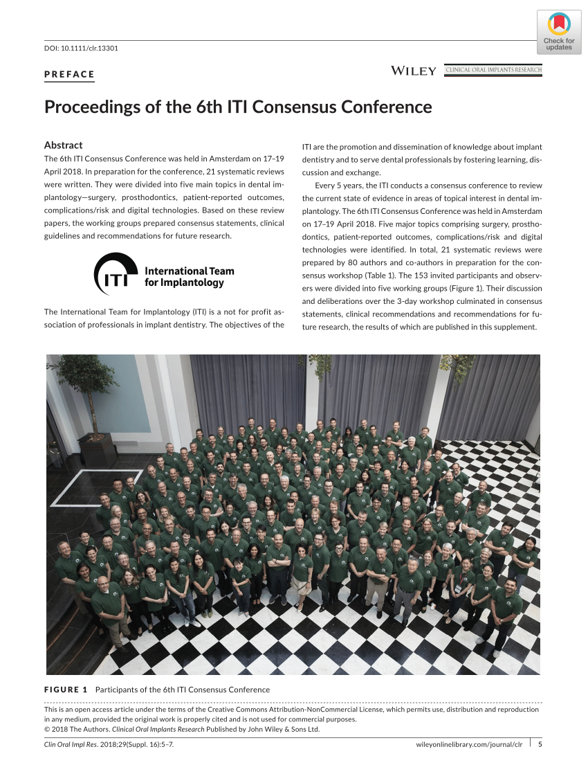 (PDF) Proceedings of the 6th ITI Consensus Conference