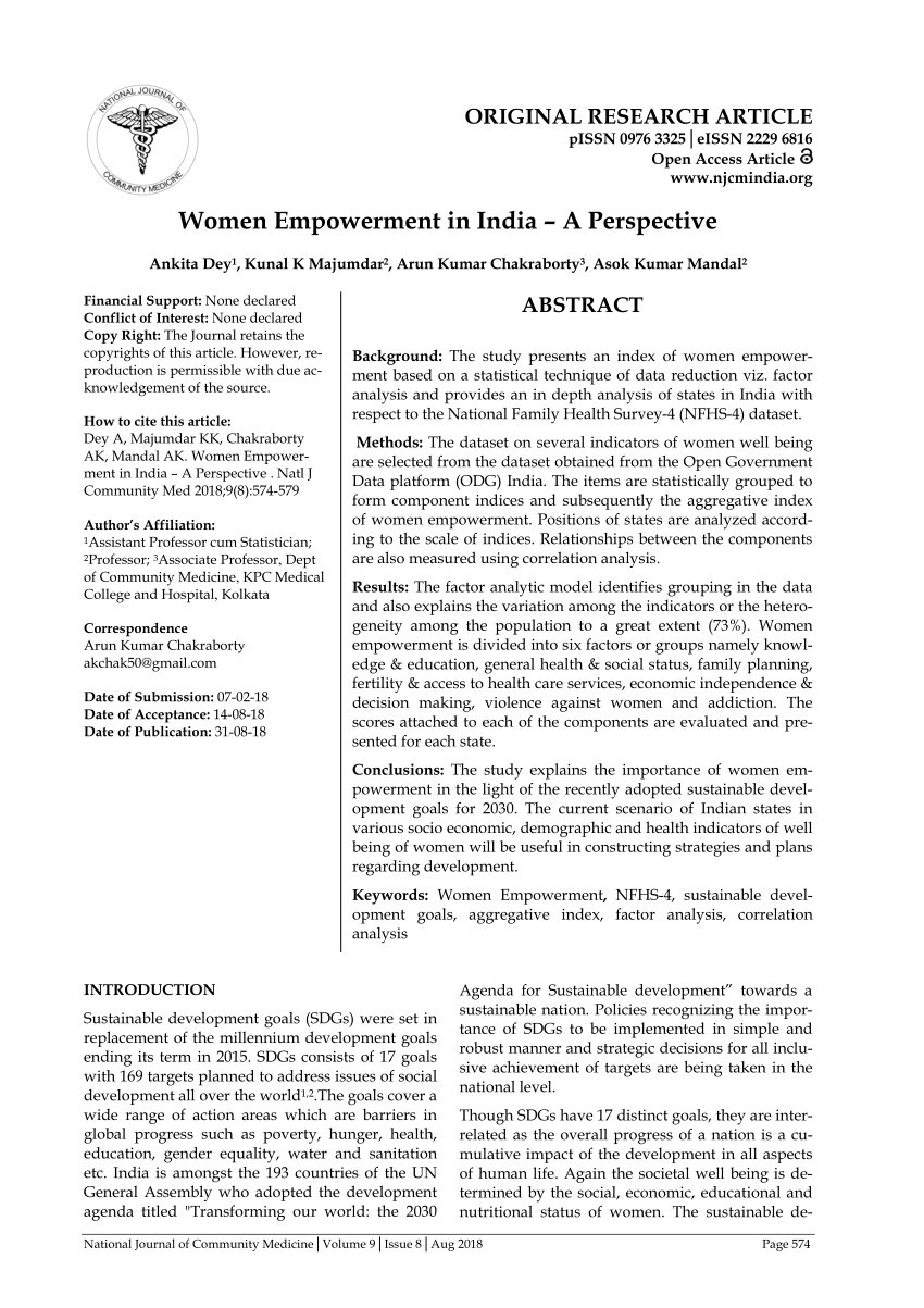 research proposal on women's empowerment in india