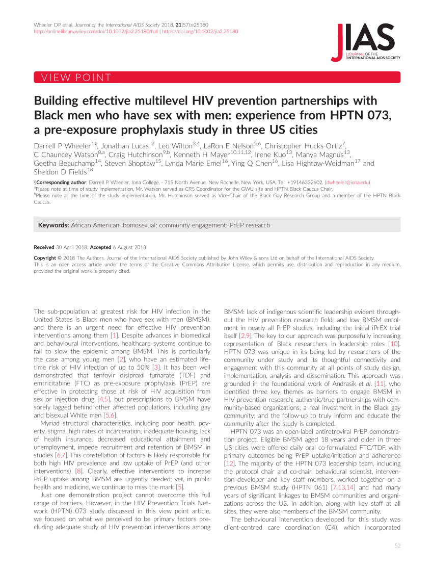 Pdf Building Effective Multilevel Hiv Prevention Partnerships With