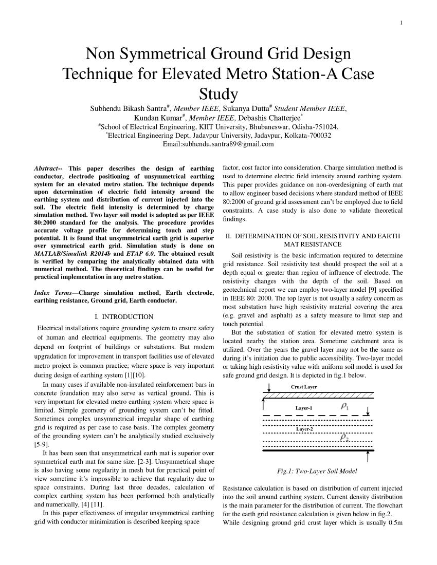 Pdf Non Symmetrical Ground Grid Design Technique For Elevated
