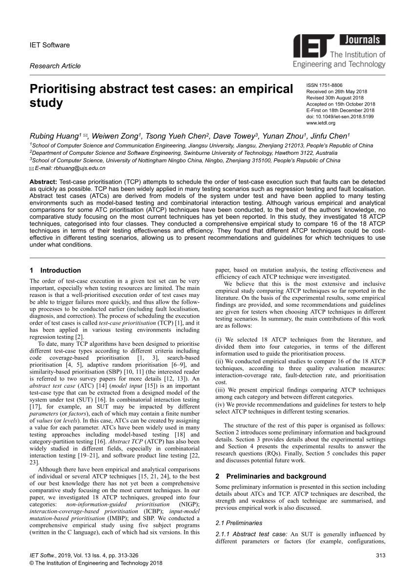 Prioritizing Abstract Test Cases An Empirical Study Request PDF