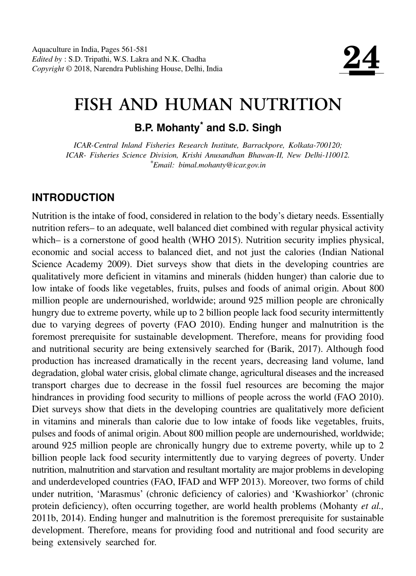 research paper on fish nutrition