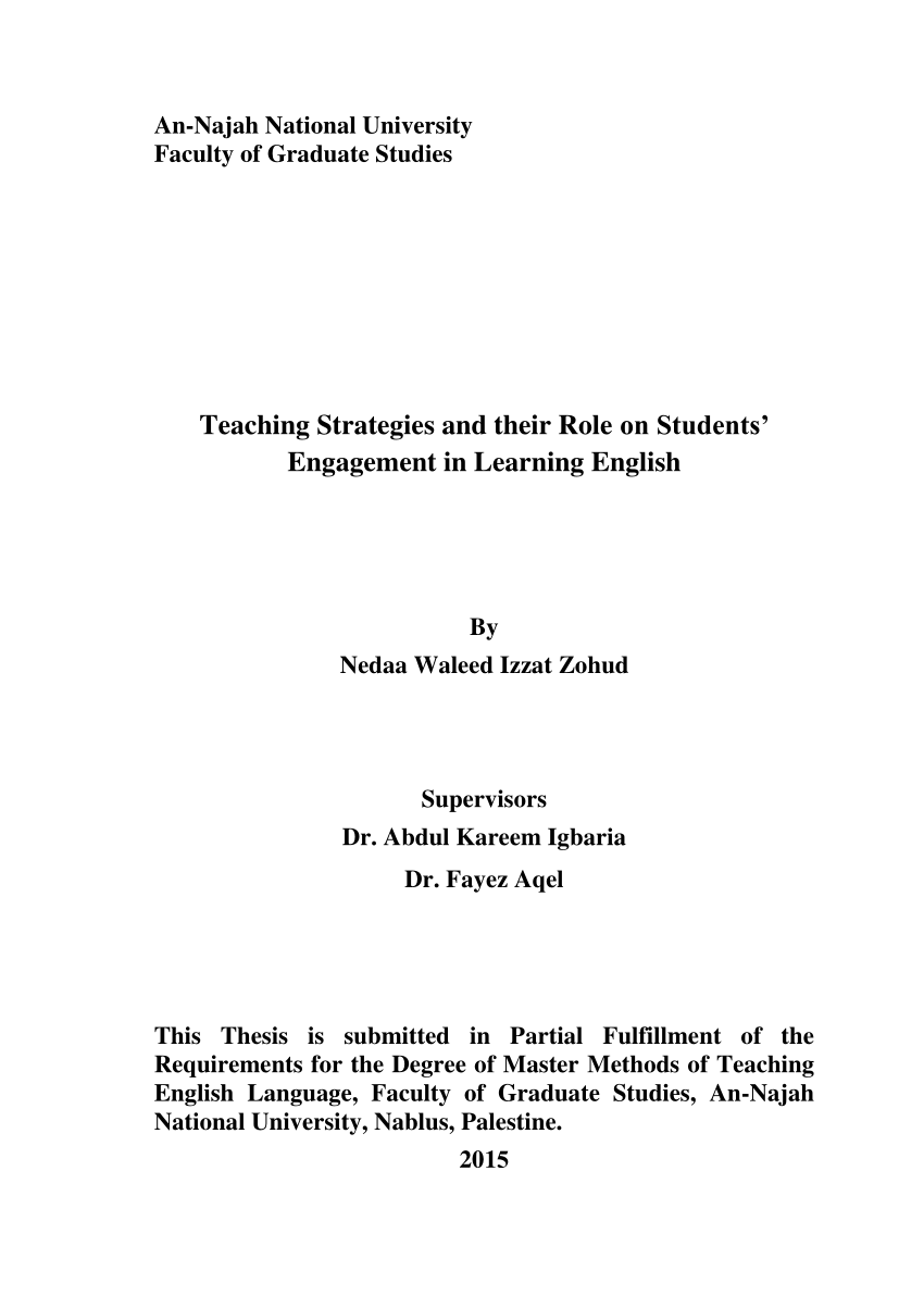 sample thesis title about teaching strategies