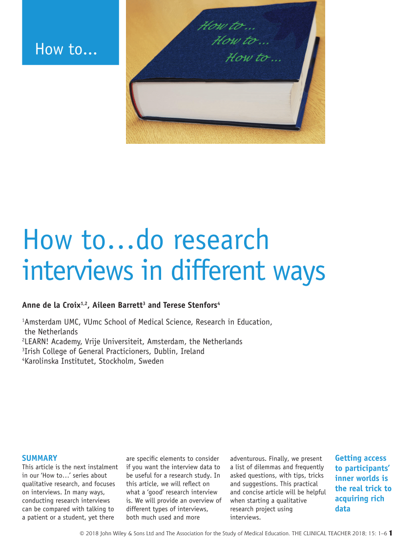 how to write a paper based on an interview