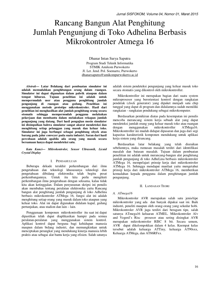 JURNAL MIKROKONTROLER ATMEGA16 PDF