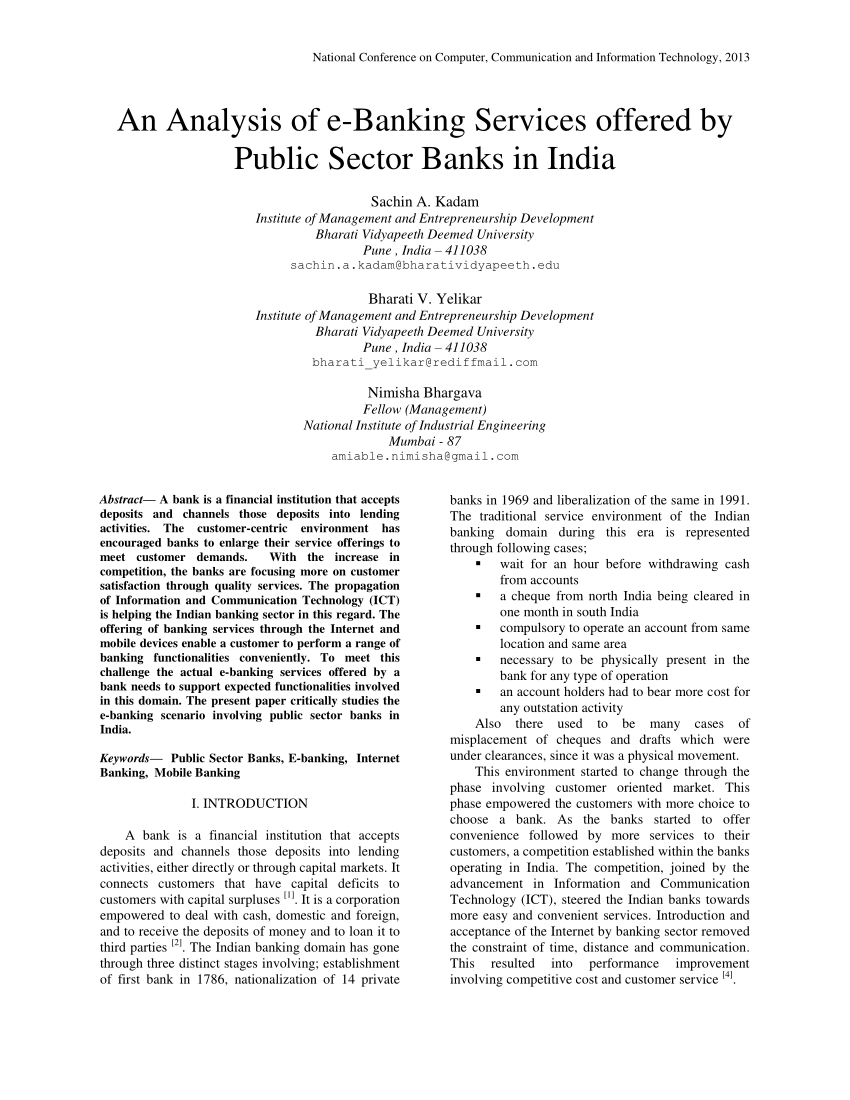 research paper on e banking in india