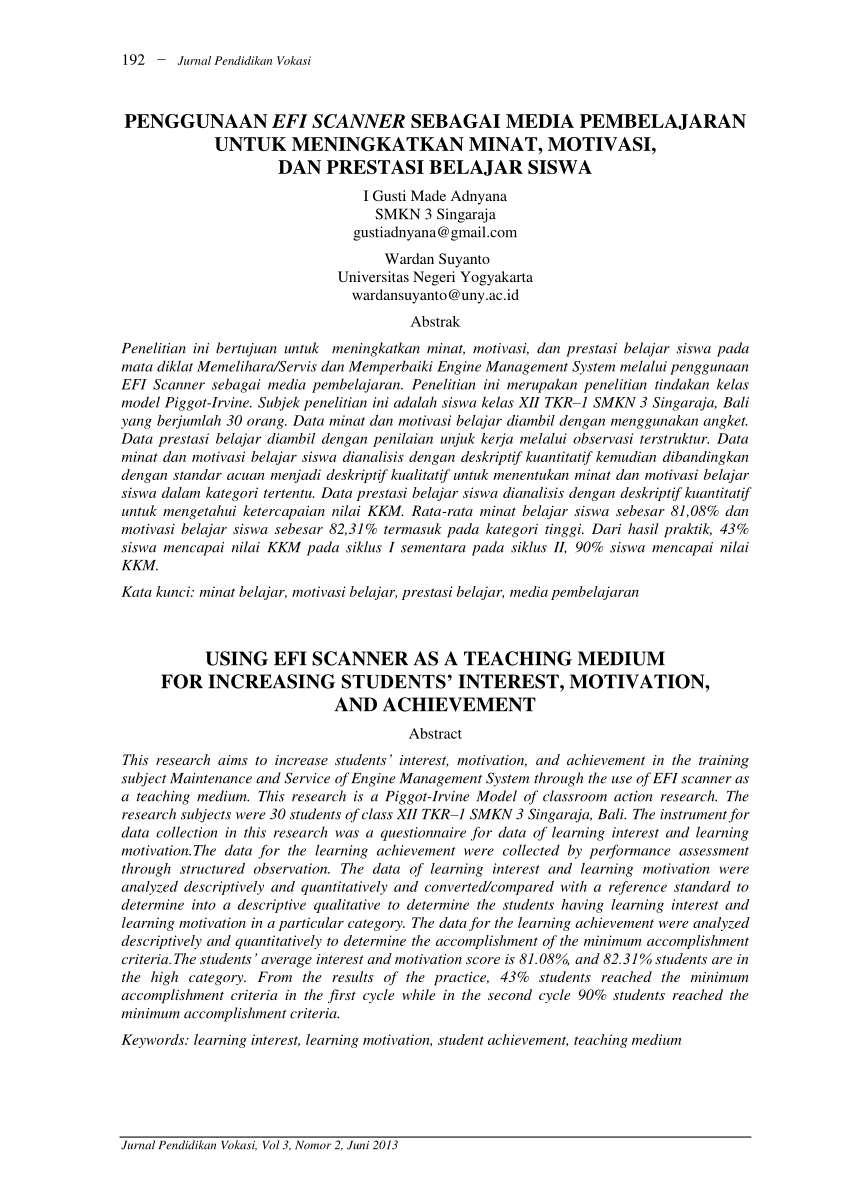 Pdf Penggunaan Efi Scanner Sebagai Media Pembelajaran Untuk