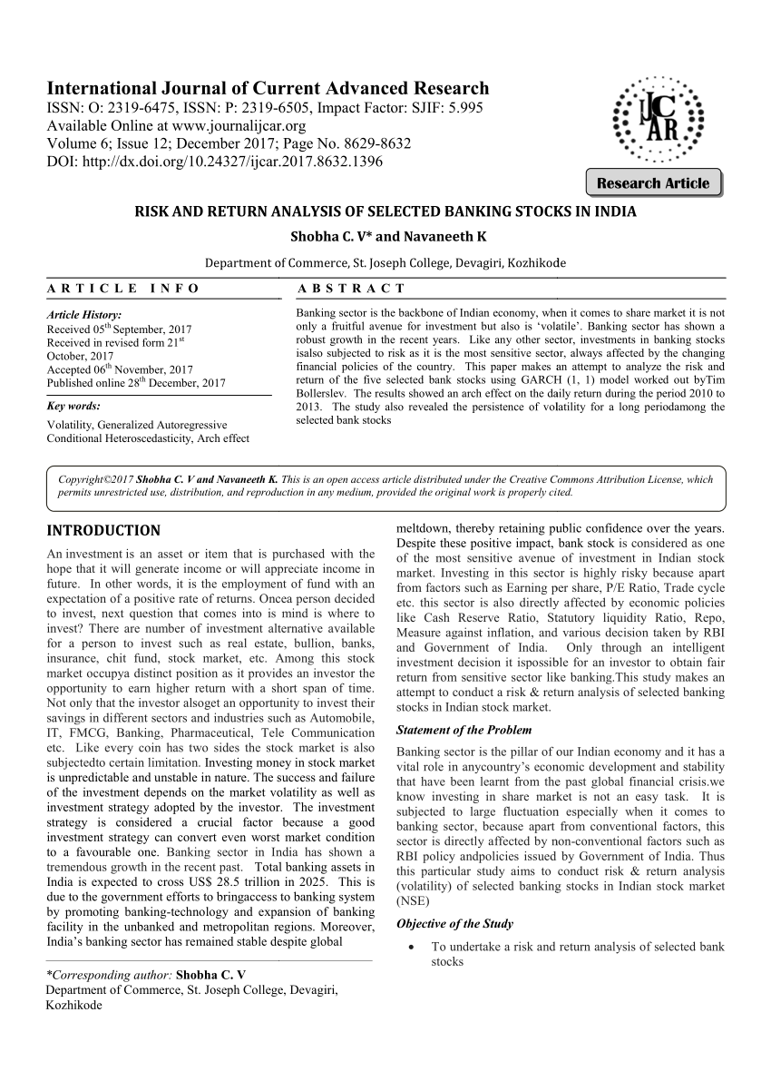 risk and return analysis literature review