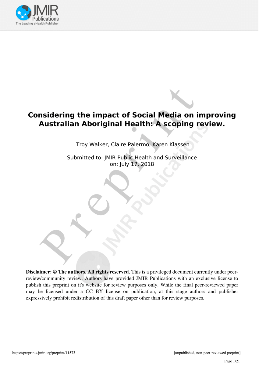 Pdf Considering The Impact Of Social Media On Improving