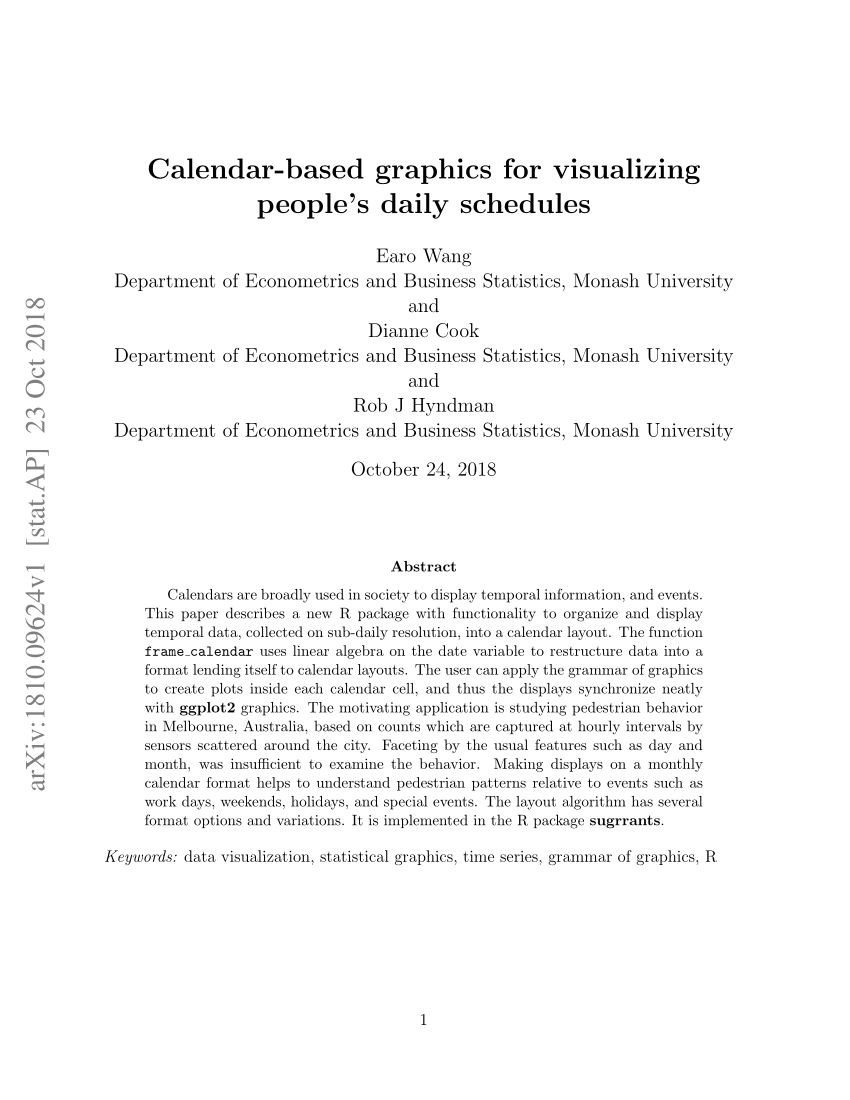 (PDF) Calendarbased graphics for visualizing people's daily schedules