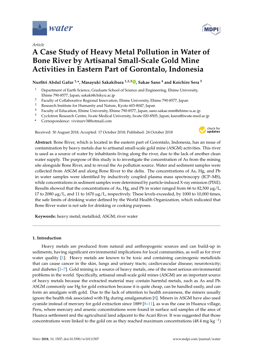 heavy metal water pollution a case study