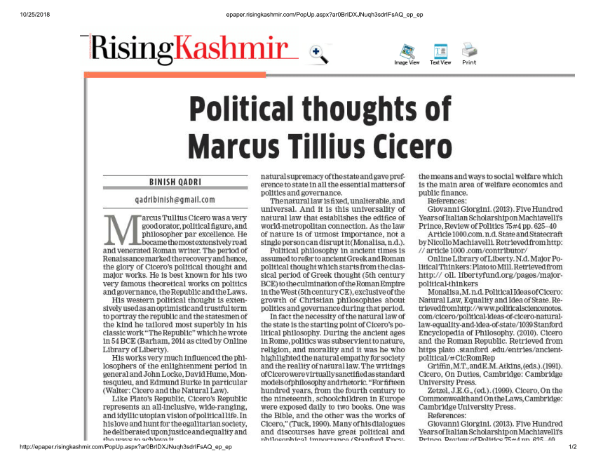 Pdf Political Thoughts Of Marcus Tillius Cicero - 