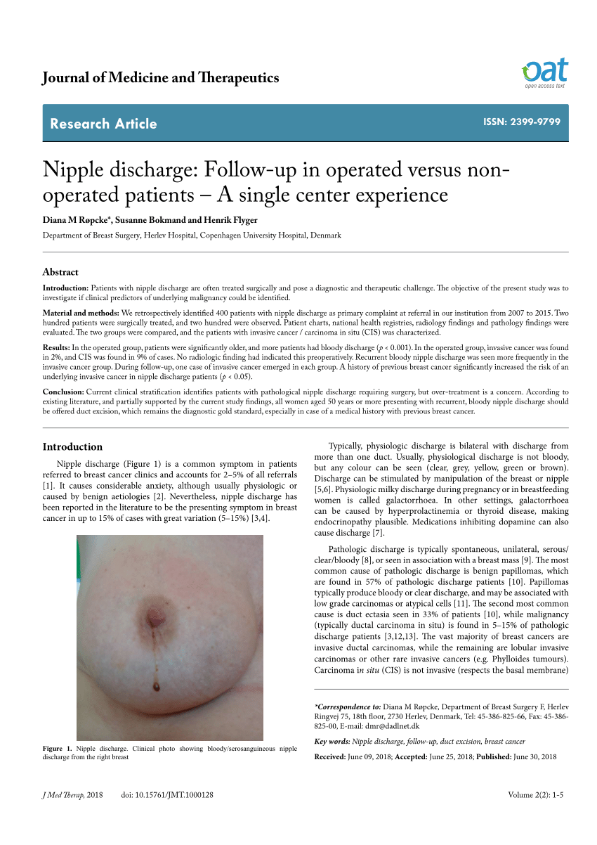 Nipple discharge: Causes and treatments
