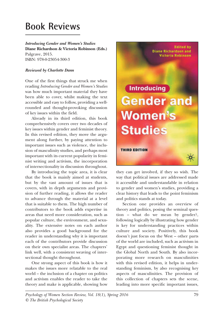 PDF) Book review: Introducing Gender and Women's Studies