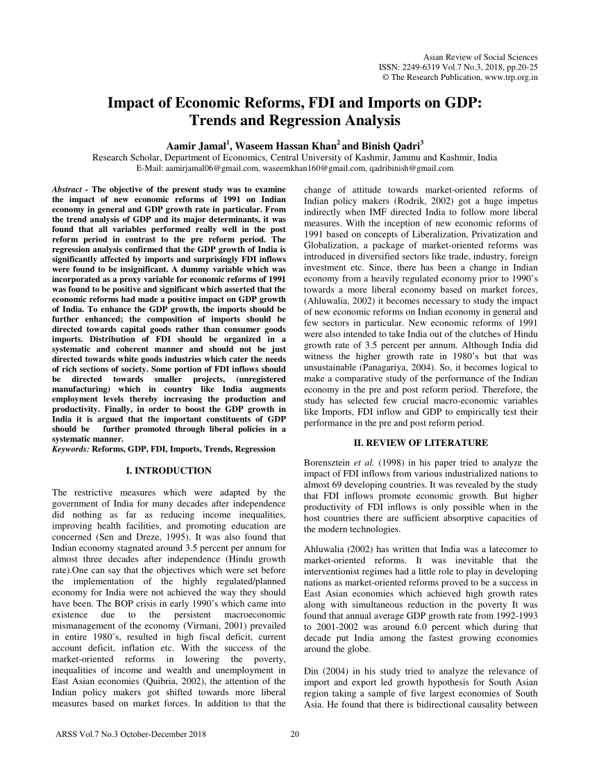 economic reforms research paper