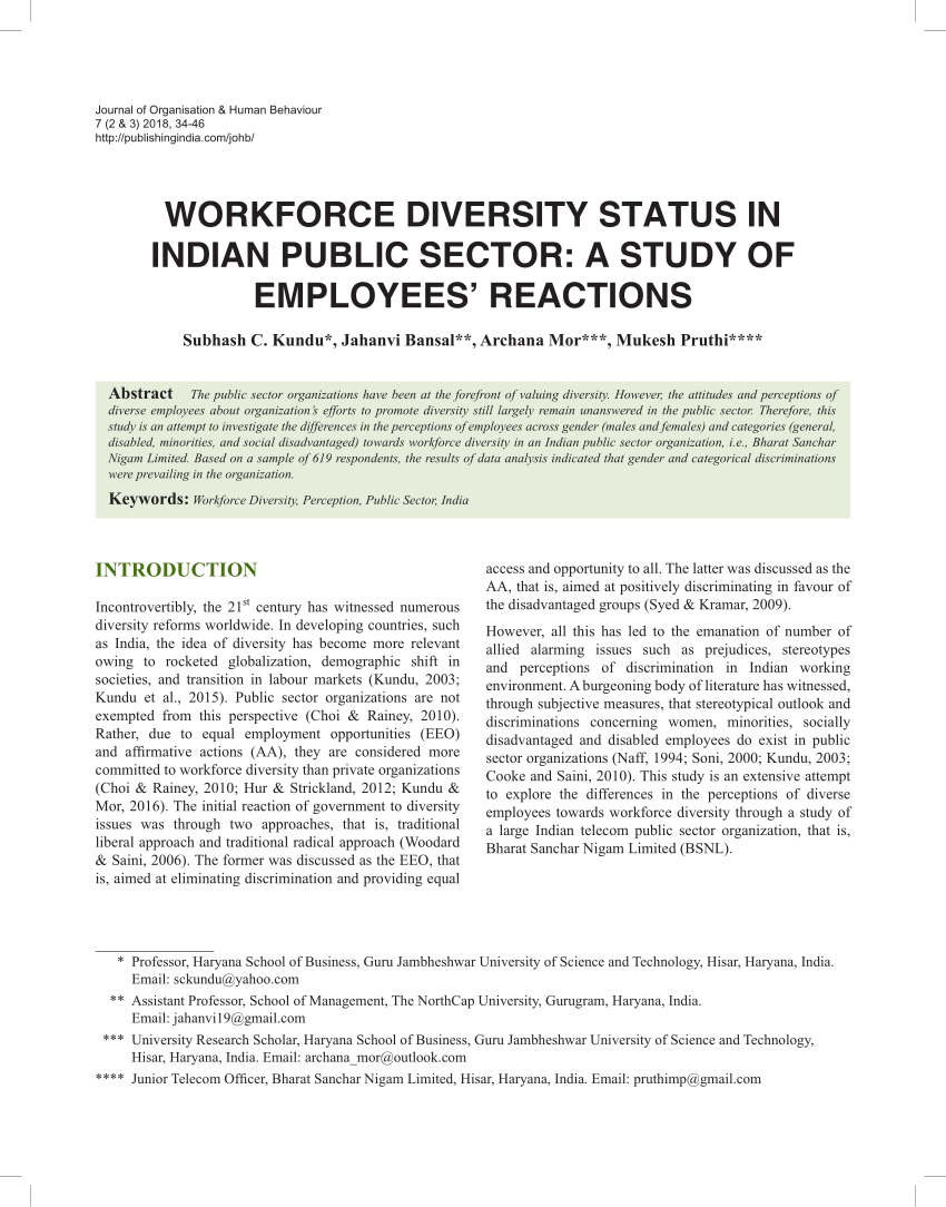 case study on workforce diversity in india