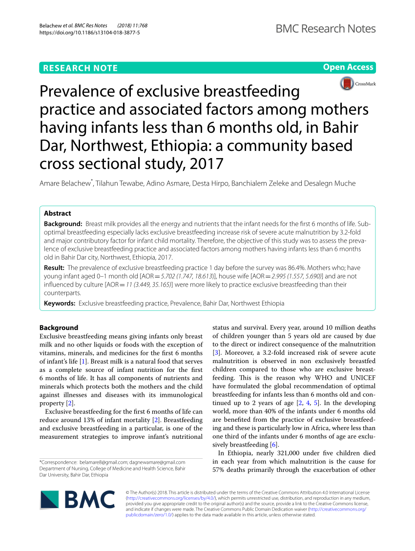 research project on exclusive breastfeeding