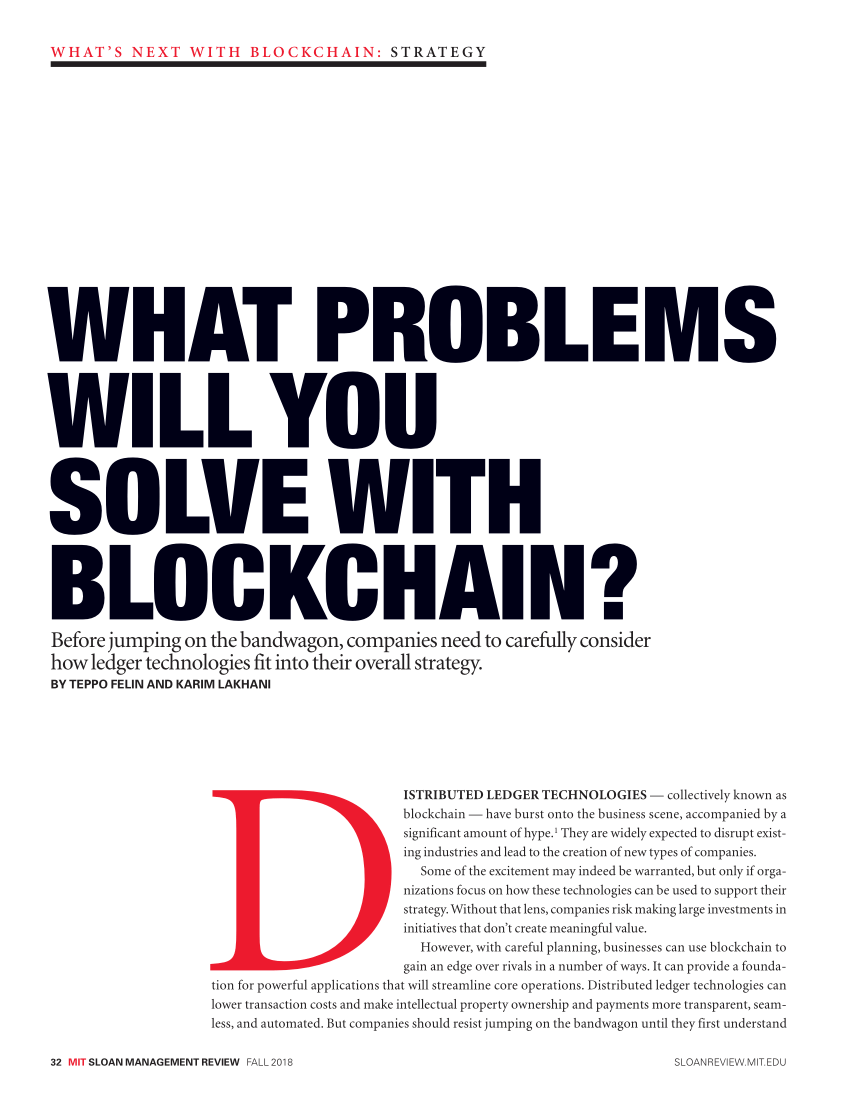 what problems can blockchain be developed to solve