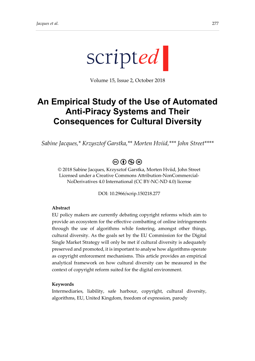 PDF) An Empirical Study of the Use of Automated Anti-Piracy ...
