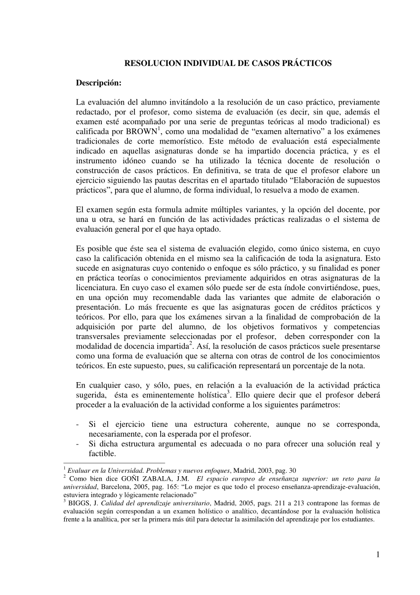 Pdf Resolucion Individual De Casos PrÁcticos