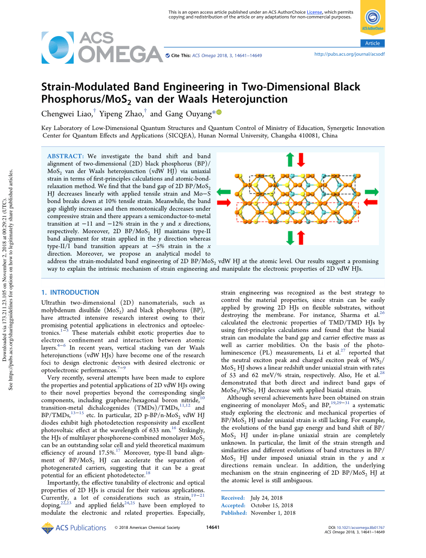 PDF) Strain-Modulated Band Engineering in Two-Dimensional Black 