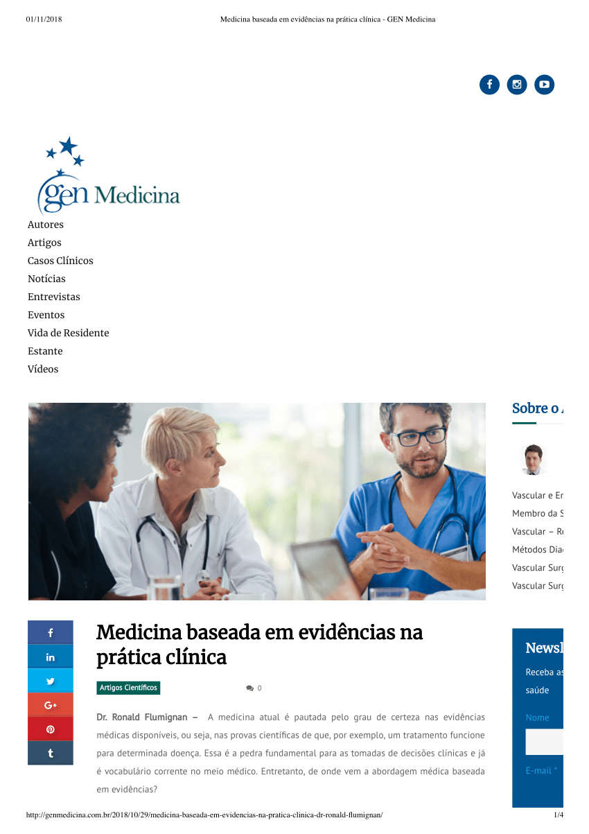 Pdf Medicina Baseada Em Evidências Na Prática Clínica