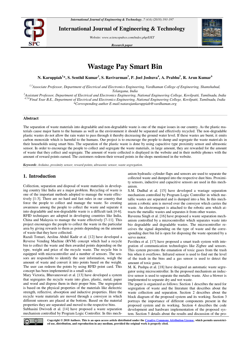 PDF) Wastage Pay Smart Bin