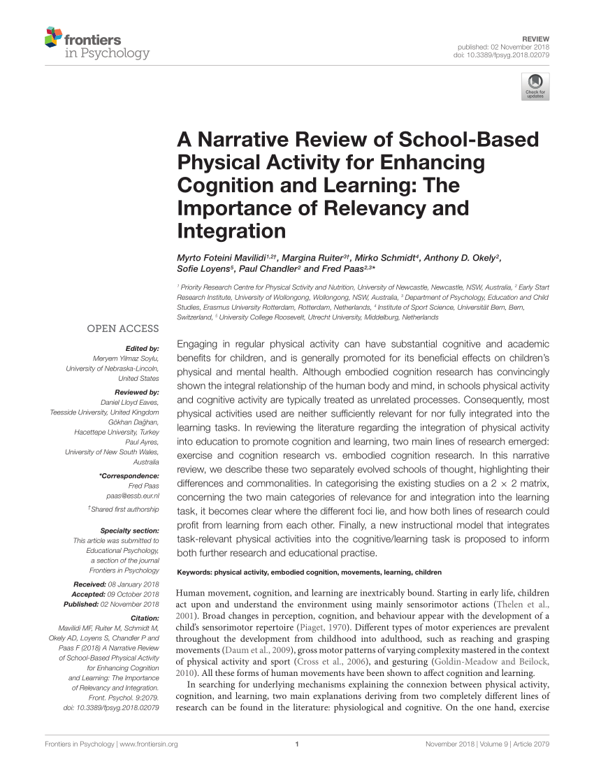 PDF) A Narrative Review of School-Based Physical Activity for