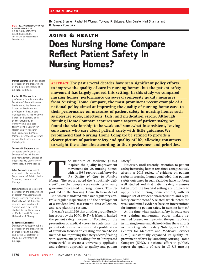 nursing home compare at medicare gov