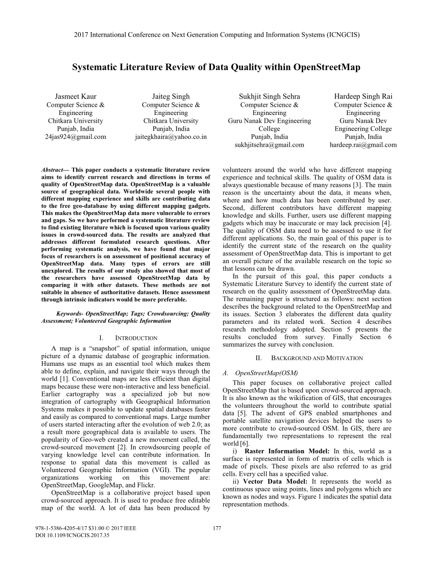 literature review quality of data