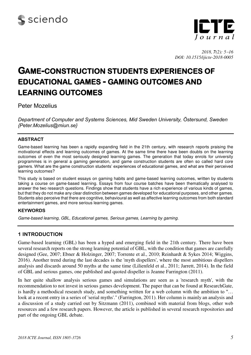 PDF) Gaming habits, study habits and compulsive gaming among digital gaming  natives