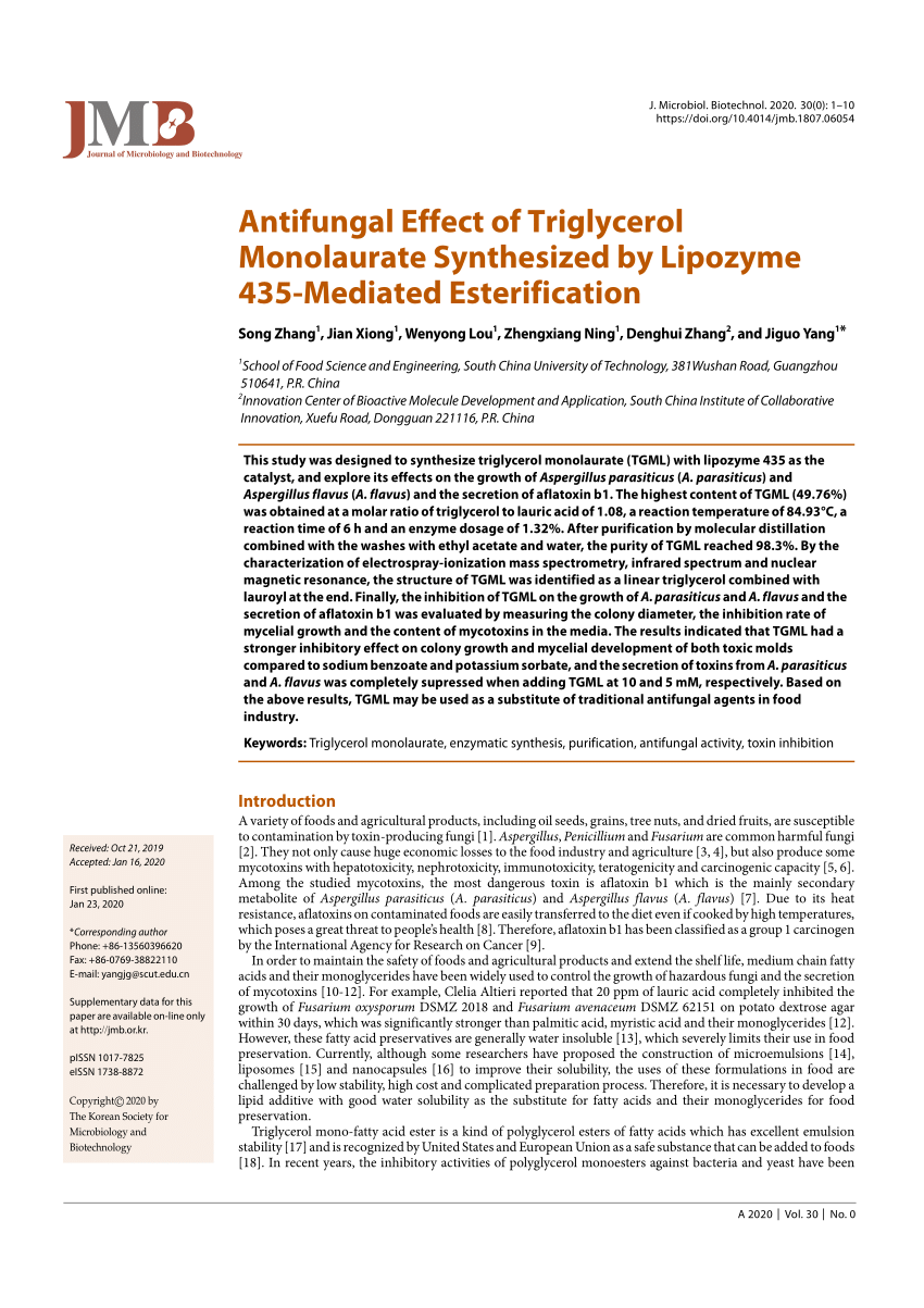 Pdf Antimicrobial Activity And Action Mechanism Of Triglycerol Monolaurate On Common Foodborne Pathogens